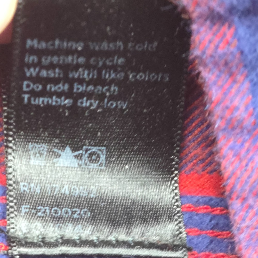 Flint And Tinder Shirt Mens Medium Red Blue Plaid Flannel Button Up Made USA - Picture 5 of 10